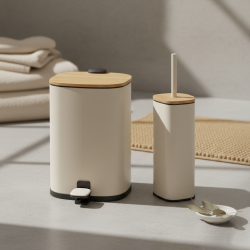 Trash Can & Toilet Brush Set